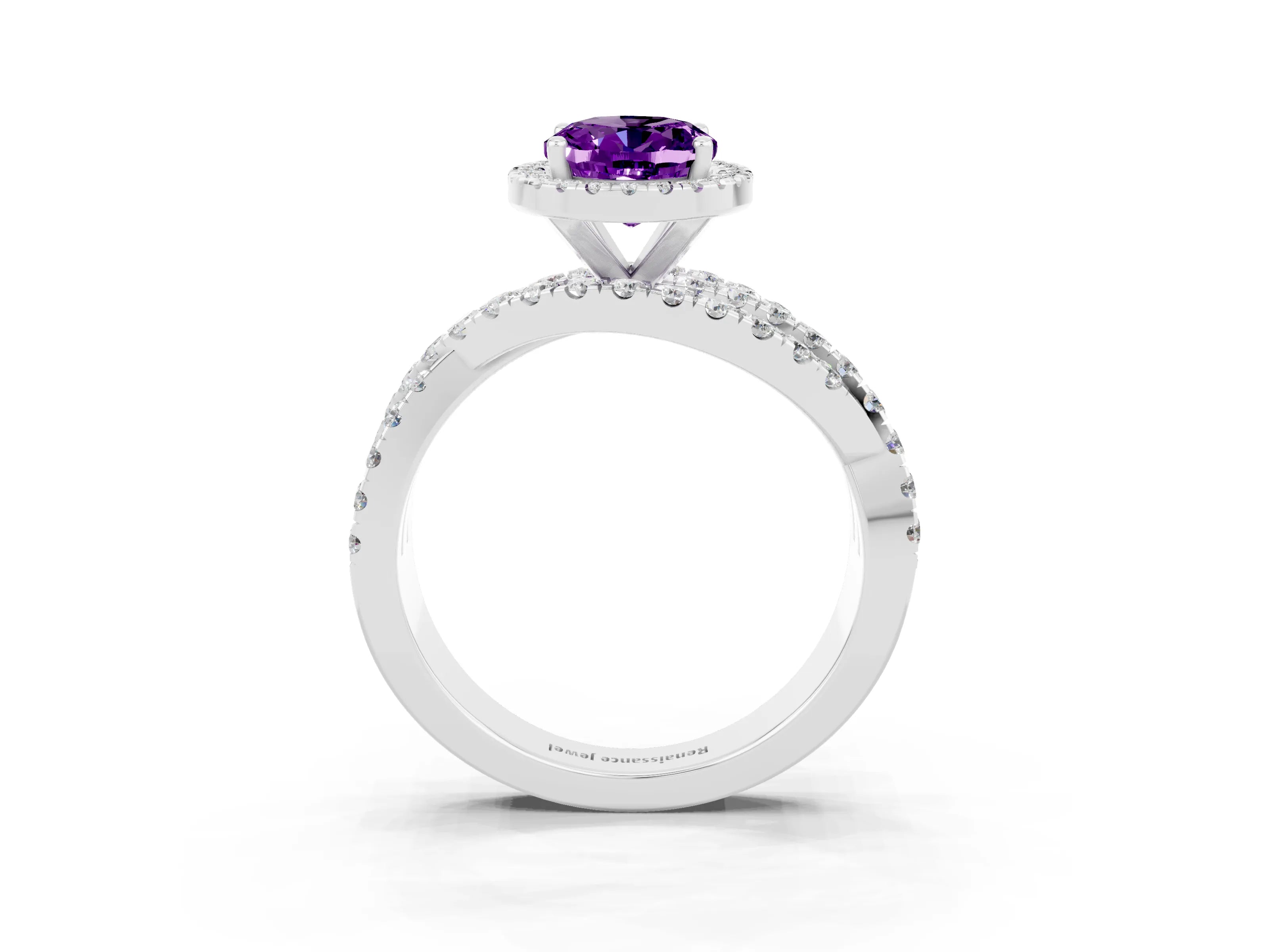 White gold Oval Cut Cut Halo Split Shank Prong Setting Ring_15