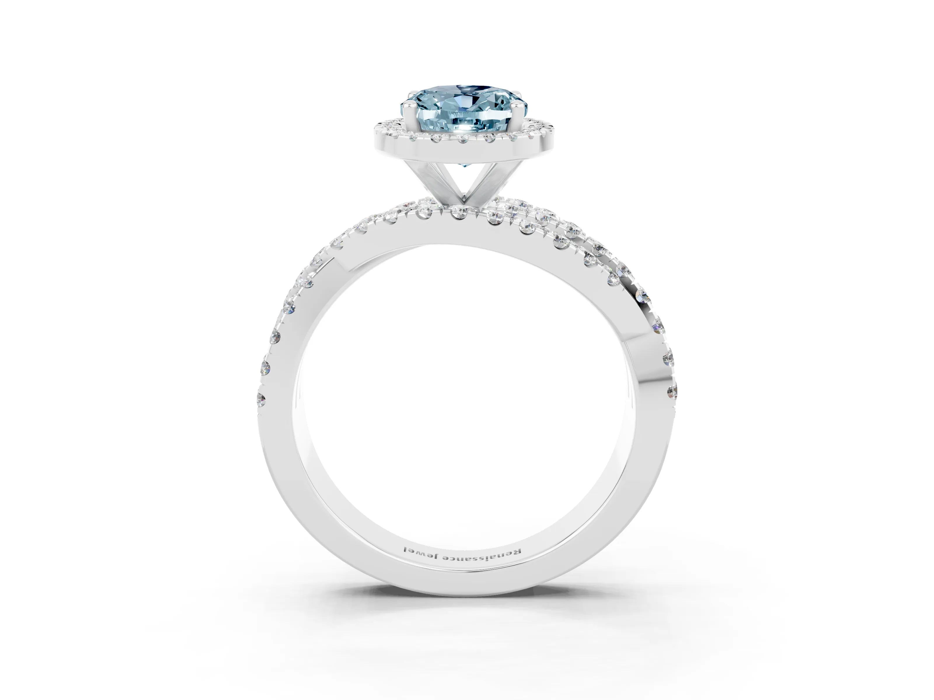 White gold Oval Cut Cut Halo Split Shank Prong Setting Ring_15