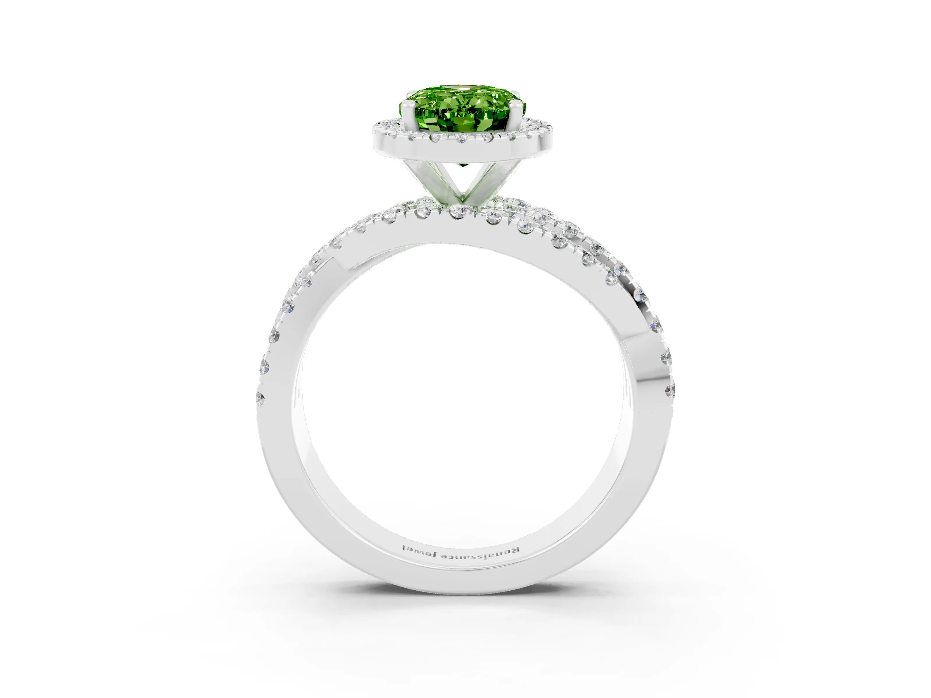 White gold Oval Cut Cut Halo Split Shank Prong Setting Ring_15