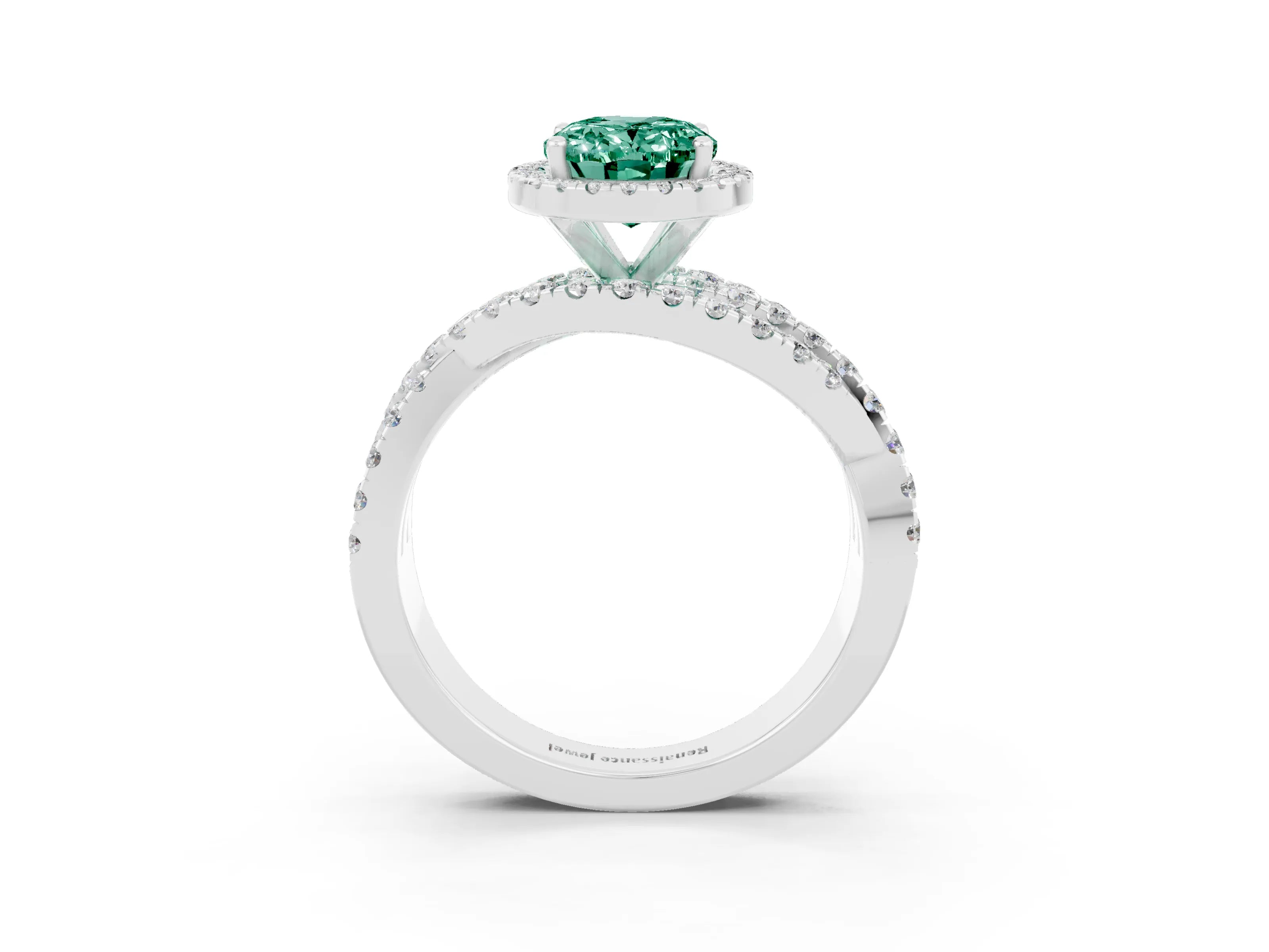 White gold Oval Cut Cut Halo Split Shank Prong Setting Ring_15