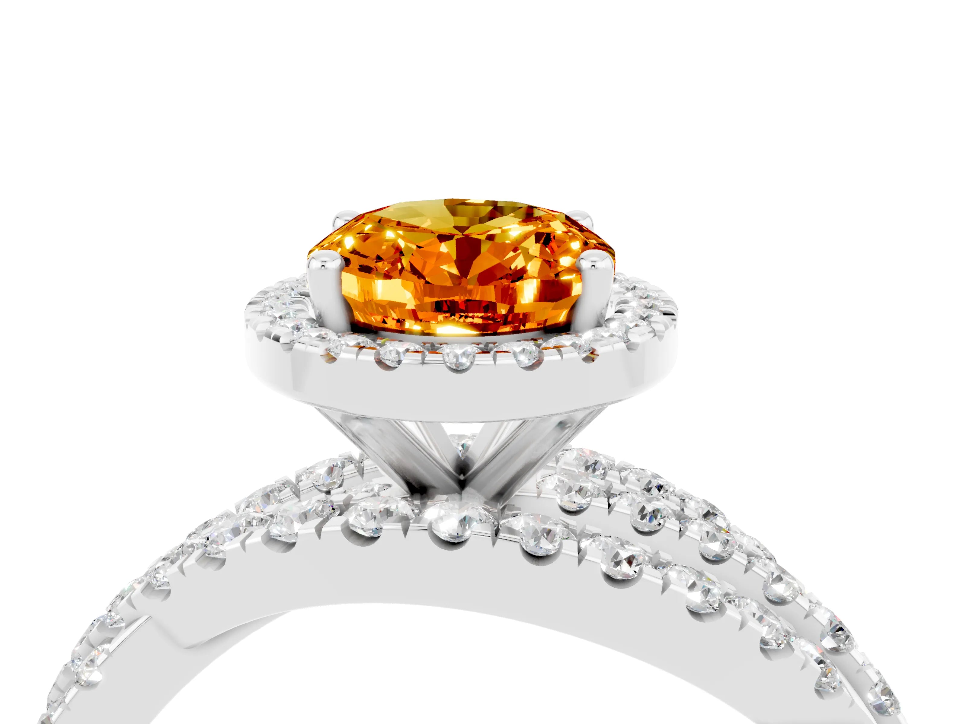White gold Oval Cut Cut Halo Split Shank Prong Setting Ring_16