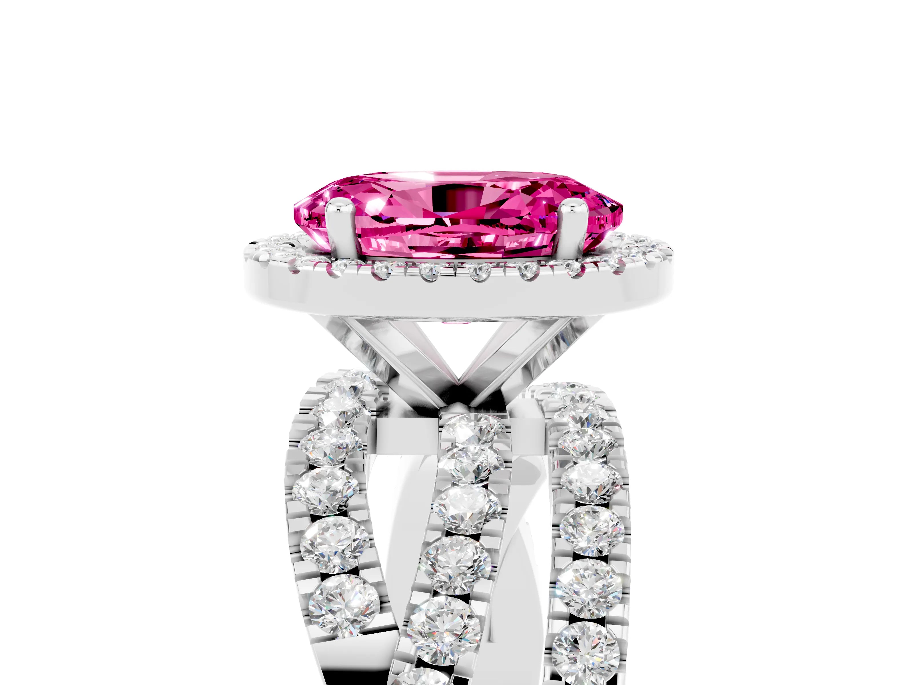 White gold Oval Cut Cut Halo Split Shank Prong Setting Ring_17