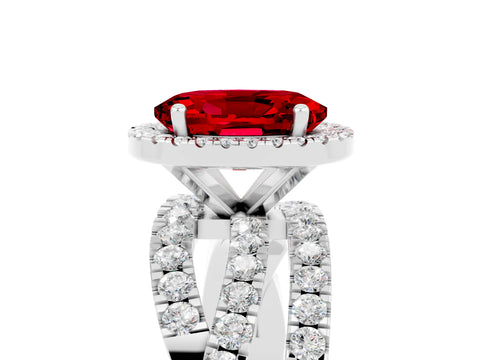White gold Oval Cut Cut Halo Split Shank Prong Setting Ring_17