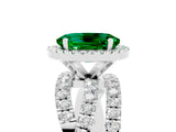 White gold Oval Cut Cut Halo Split Shank Prong Setting Ring_17