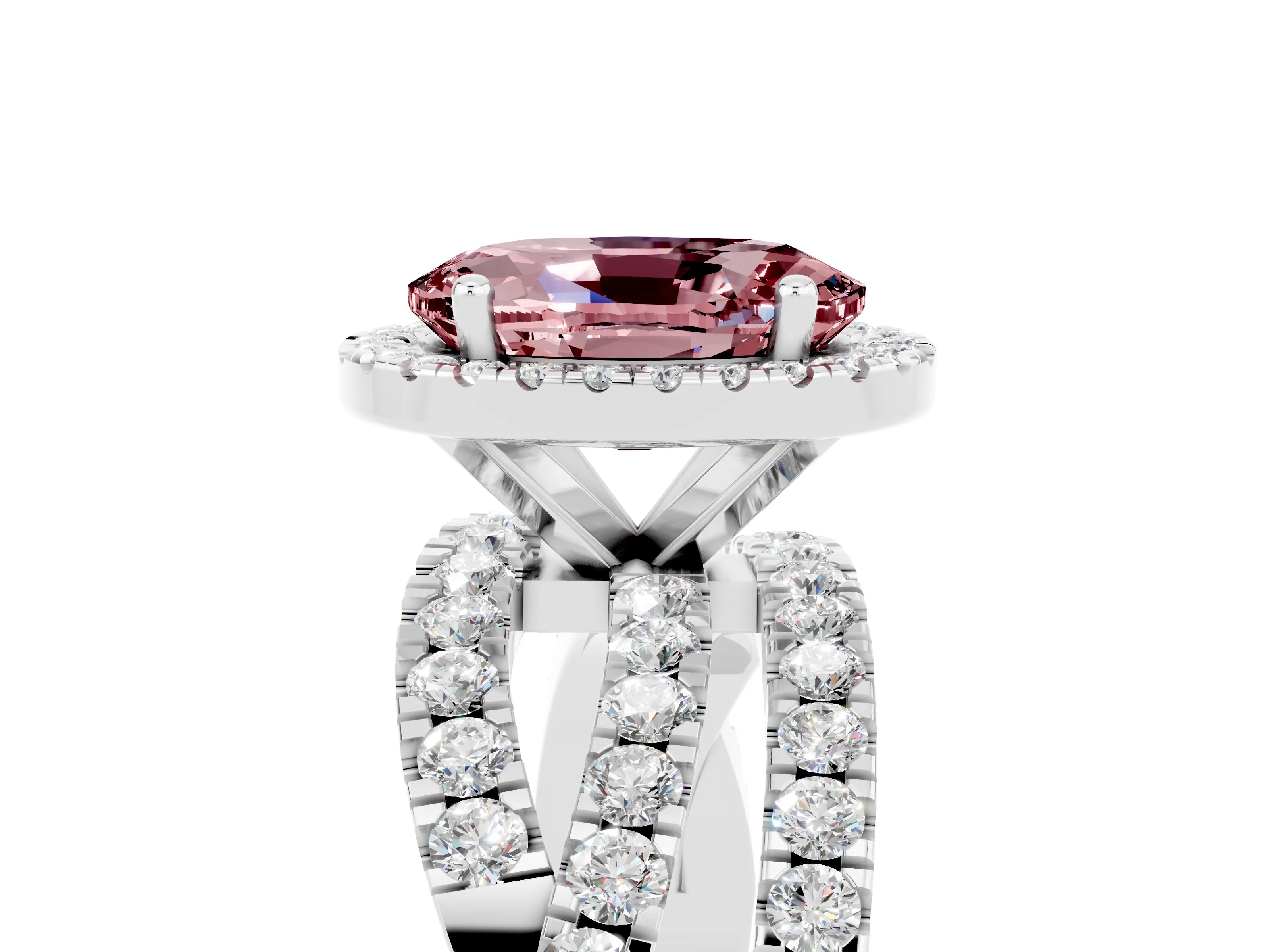White gold Oval Cut Cut Halo Split Shank Prong Setting Ring_17