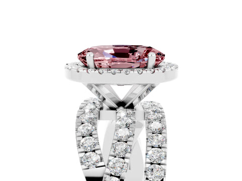 White gold Oval Cut Cut Halo Split Shank Prong Setting Ring_17