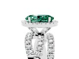White gold Oval Cut Cut Halo Split Shank Prong Setting Ring_17