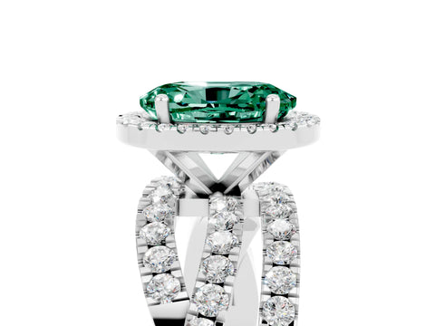 White gold Oval Cut Cut Halo Split Shank Prong Setting Ring_17