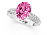White gold Oval Cut Cut Pave Diamond Engagement Ring with Channel Set Band and Four-Prong Setting_1