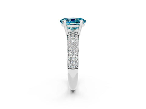 White gold Oval Cut Cut Pave Diamond Engagement Ring with Channel Set Band and Four-Prong Setting_2
