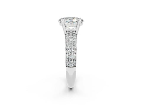 White gold Oval Cut Cut Pave Diamond Engagement Ring with Channel Set Band and Four-Prong Setting_2