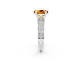 White gold Oval Cut Cut Pave Diamond Engagement Ring with Channel Set Band and Four-Prong Setting_2