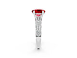 White gold Oval Cut Cut Pave Diamond Engagement Ring with Channel Set Band and Four-Prong Setting_2