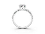 White gold Oval Cut Cut Pave Diamond Engagement Ring with Channel Set Band and Four-Prong Setting_3