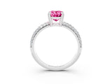 White gold Oval Cut Cut Pave Diamond Engagement Ring with Channel Set Band and Four-Prong Setting_3