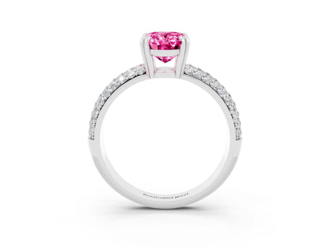 White gold Oval Cut Cut Pave Diamond Engagement Ring with Channel Set Band and Four-Prong Setting_3