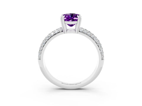 White gold Oval Cut Cut Pave Diamond Engagement Ring with Channel Set Band and Four-Prong Setting_3