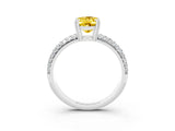 White gold Oval Cut Cut Pave Diamond Engagement Ring with Channel Set Band and Four-Prong Setting_3
