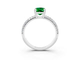 White gold Oval Cut Cut Pave Diamond Engagement Ring with Channel Set Band and Four-Prong Setting_3