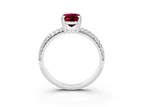 White gold Oval Cut Cut Pave Diamond Engagement Ring with Channel Set Band and Four-Prong Setting_3