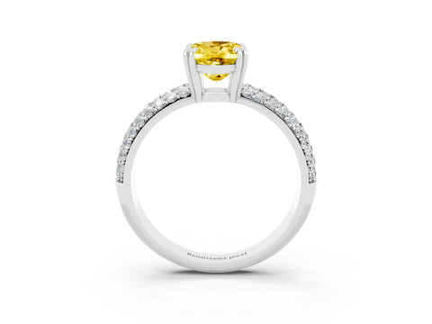 White gold Oval Cut Cut Pave Diamond Engagement Ring with Channel Set Band and Four-Prong Setting_3
