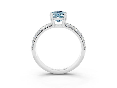 White gold Oval Cut Cut Pave Diamond Engagement Ring with Channel Set Band and Four-Prong Setting_3