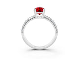 White gold Oval Cut Cut Pave Diamond Engagement Ring with Channel Set Band and Four-Prong Setting_3
