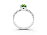 White gold Oval Cut Cut Pave Diamond Engagement Ring with Channel Set Band and Four-Prong Setting_3