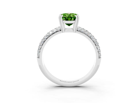 White gold Oval Cut Cut Pave Diamond Engagement Ring with Channel Set Band and Four-Prong Setting_3