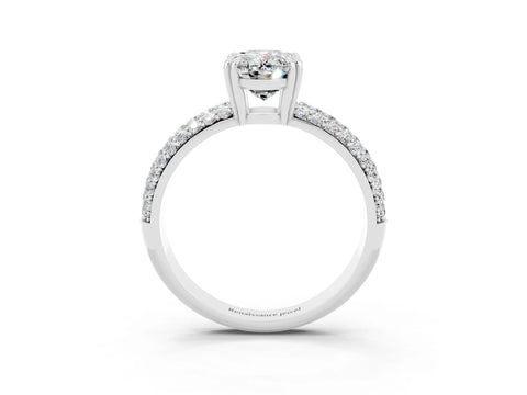 White gold Oval Cut Cut Pave Diamond Engagement Ring with Channel Set Band and Four-Prong Setting_3