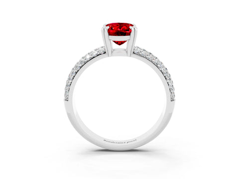 White gold Oval Cut Cut Pave Diamond Engagement Ring with Channel Set Band and Four-Prong Setting_3