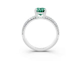 White gold Oval Cut Cut Pave Diamond Engagement Ring with Channel Set Band and Four-Prong Setting_3