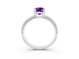 White gold Oval Cut Cut Pave Diamond Engagement Ring with Channel Set Band and Four-Prong Setting_3