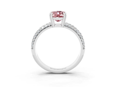 White gold Oval Cut Cut Pave Diamond Engagement Ring with Channel Set Band and Four-Prong Setting_3