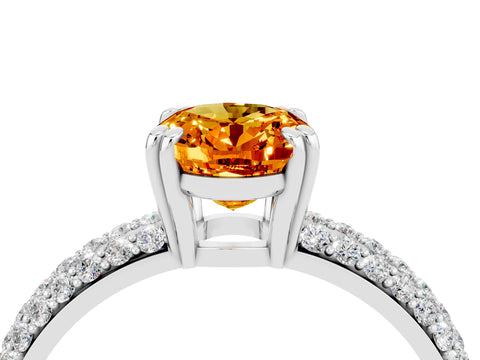 White gold Oval Cut Cut Pave Diamond Engagement Ring with Channel Set Band and Four-Prong Setting_4