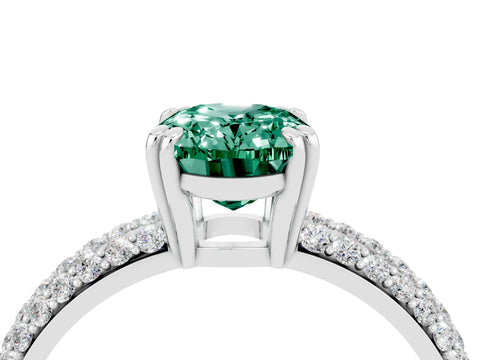 White gold Oval Cut Cut Pave Diamond Engagement Ring with Channel Set Band and Four-Prong Setting_4