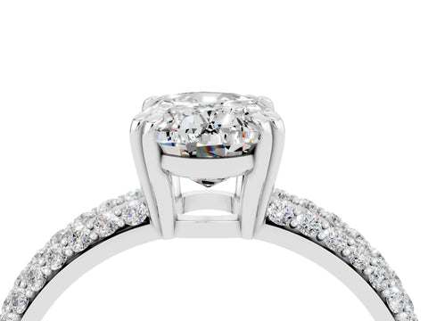 White gold Oval Cut Cut Pave Diamond Engagement Ring with Channel Set Band and Four-Prong Setting_4
