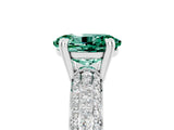 White gold Oval Cut Cut Pave Diamond Engagement Ring with Channel Set Band and Four-Prong Setting_5