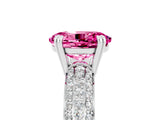 White gold Oval Cut Cut Pave Diamond Engagement Ring with Channel Set Band and Four-Prong Setting_5
