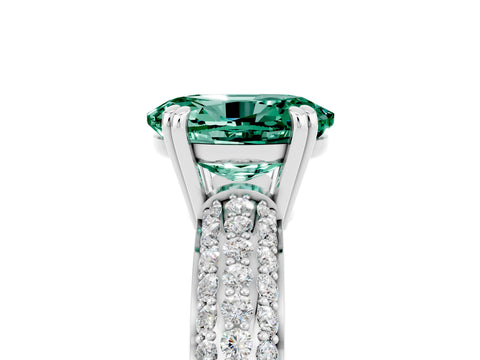White gold Oval Cut Cut Pave Diamond Engagement Ring with Channel Set Band and Four-Prong Setting_5