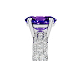 White gold Oval Cut Cut Pave Diamond Engagement Ring with Channel Set Band and Four-Prong Setting_5