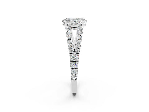 White gold Oval Cut Cut Split Shank Pave Diamond Engagement Ring with Four-Prong Setting_2