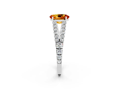 White gold Oval Cut Cut Split Shank Pave Diamond Engagement Ring with Four-Prong Setting_2