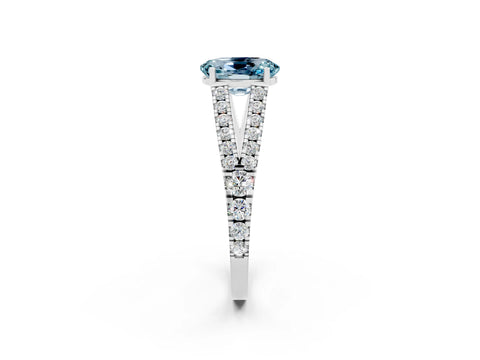 White gold Oval Cut Cut Split Shank Pave Diamond Engagement Ring with Four-Prong Setting_2