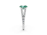 White gold Oval Cut Cut Split Shank Pave Diamond Engagement Ring with Four-Prong Setting_2