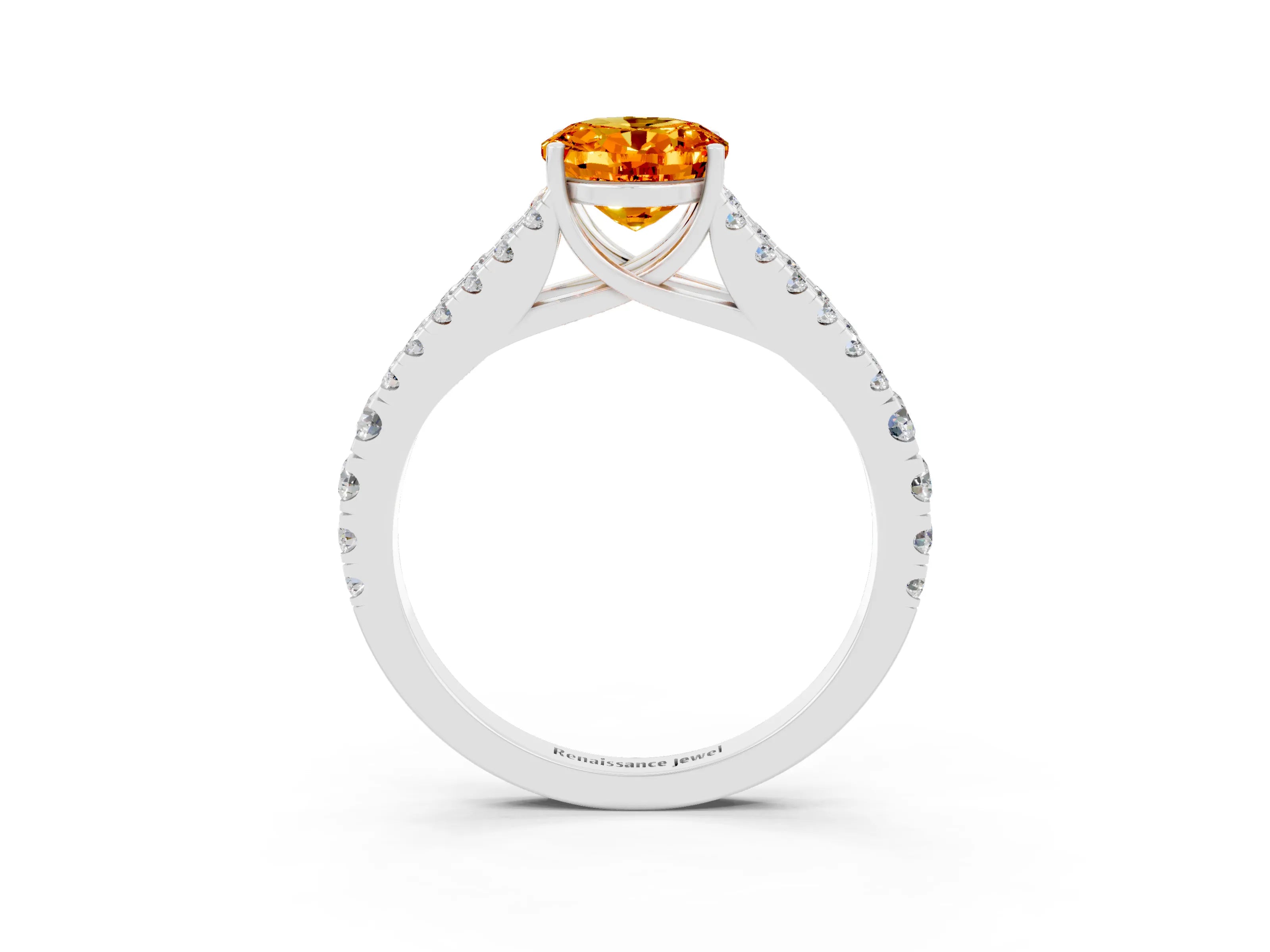 White gold Oval Cut Cut Split Shank Pave Diamond Engagement Ring with Four-Prong Setting_3
