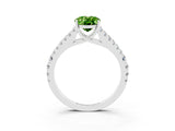 White gold Oval Cut Cut Split Shank Pave Diamond Engagement Ring with Four-Prong Setting_3