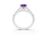 White gold Oval Cut Cut Split Shank Pave Diamond Engagement Ring with Four-Prong Setting_3