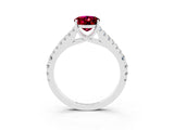 White gold Oval Cut Cut Split Shank Pave Diamond Engagement Ring with Four-Prong Setting_3