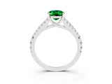 White gold Oval Cut Cut Split Shank Pave Diamond Engagement Ring with Four-Prong Setting_3